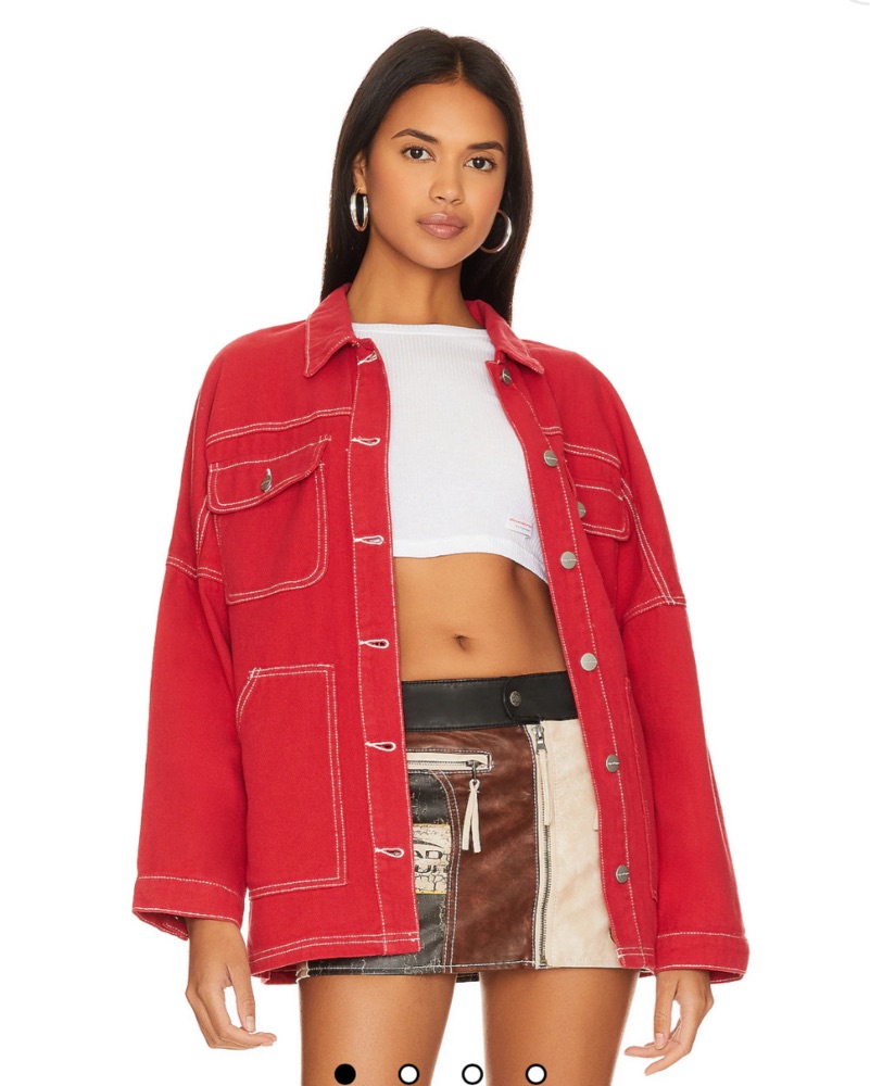 Red Denim Jacket by Superdown - Pickle