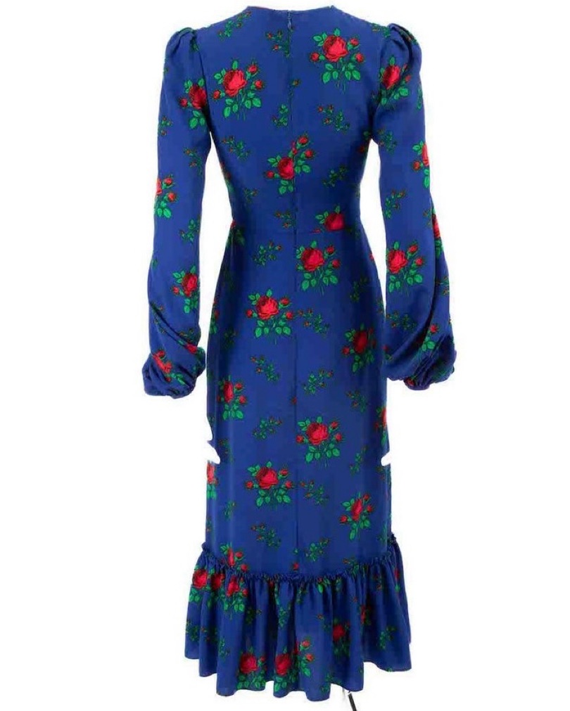 Blue Long Sleeve Floral Vampire's Wife by The Vampire's Wife - Pickle