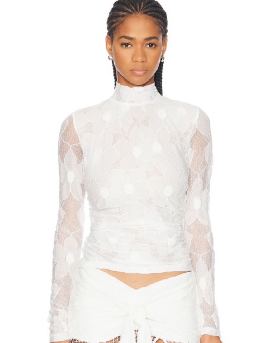 Siedres White Lace Turtleneck - xs by Siedres - Pickle