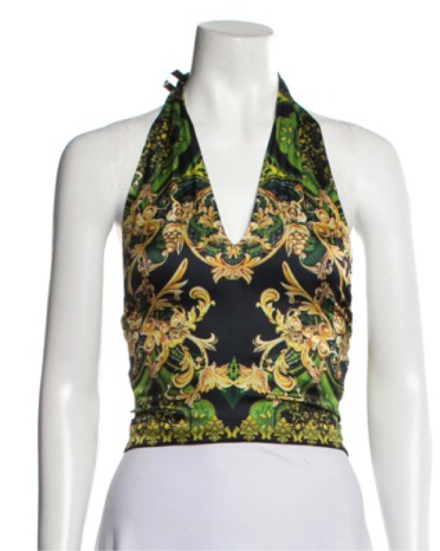 Alice + Olivia Sade Halter Neck Crop Top by Alice & Olivia - Pickle