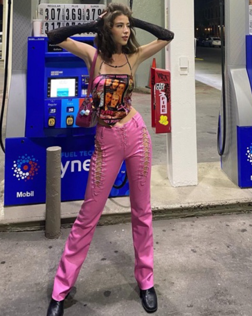 I Am Gia Pink Lace Up Xenia Pants by I AM GIA - Pickle