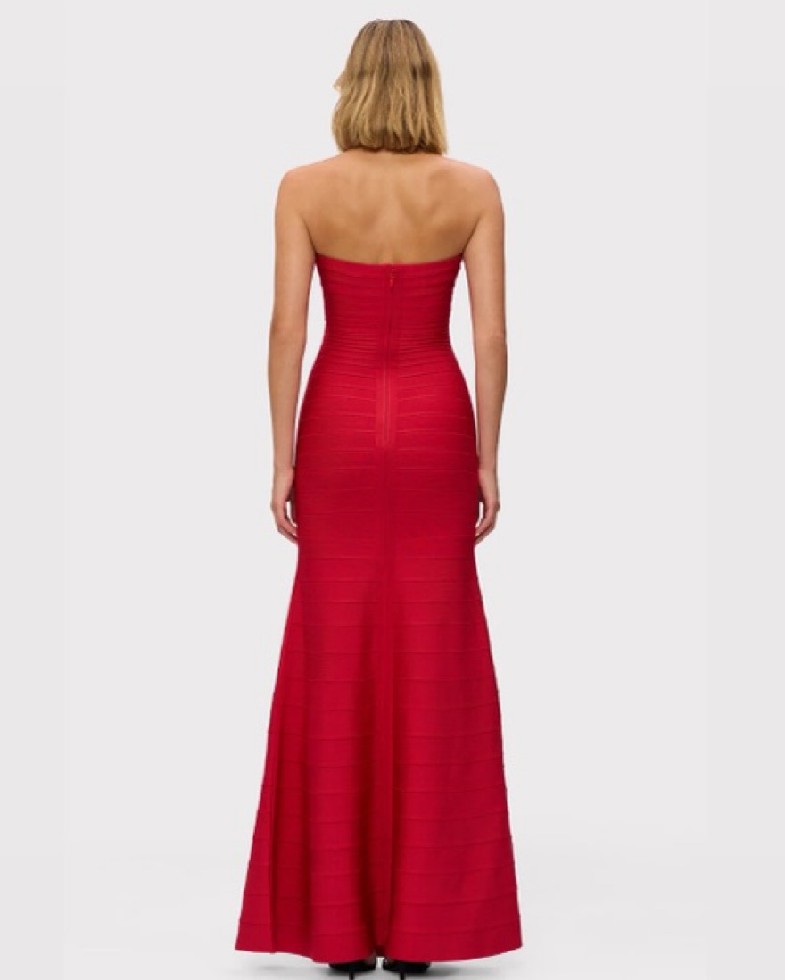 Herve Leger Sara Gown Lipstick Red by Herve Leger - Pickle