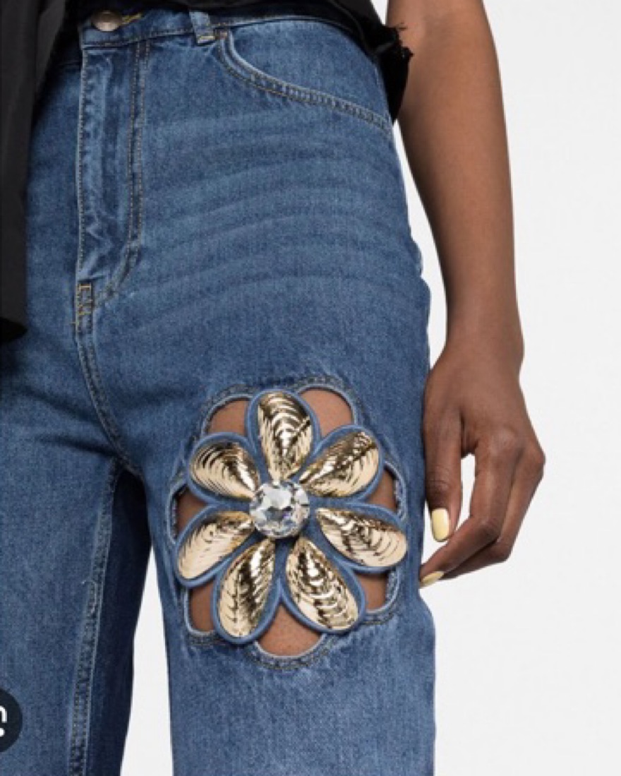Area Mussel Flower jeans by AREA NYC - Pickle