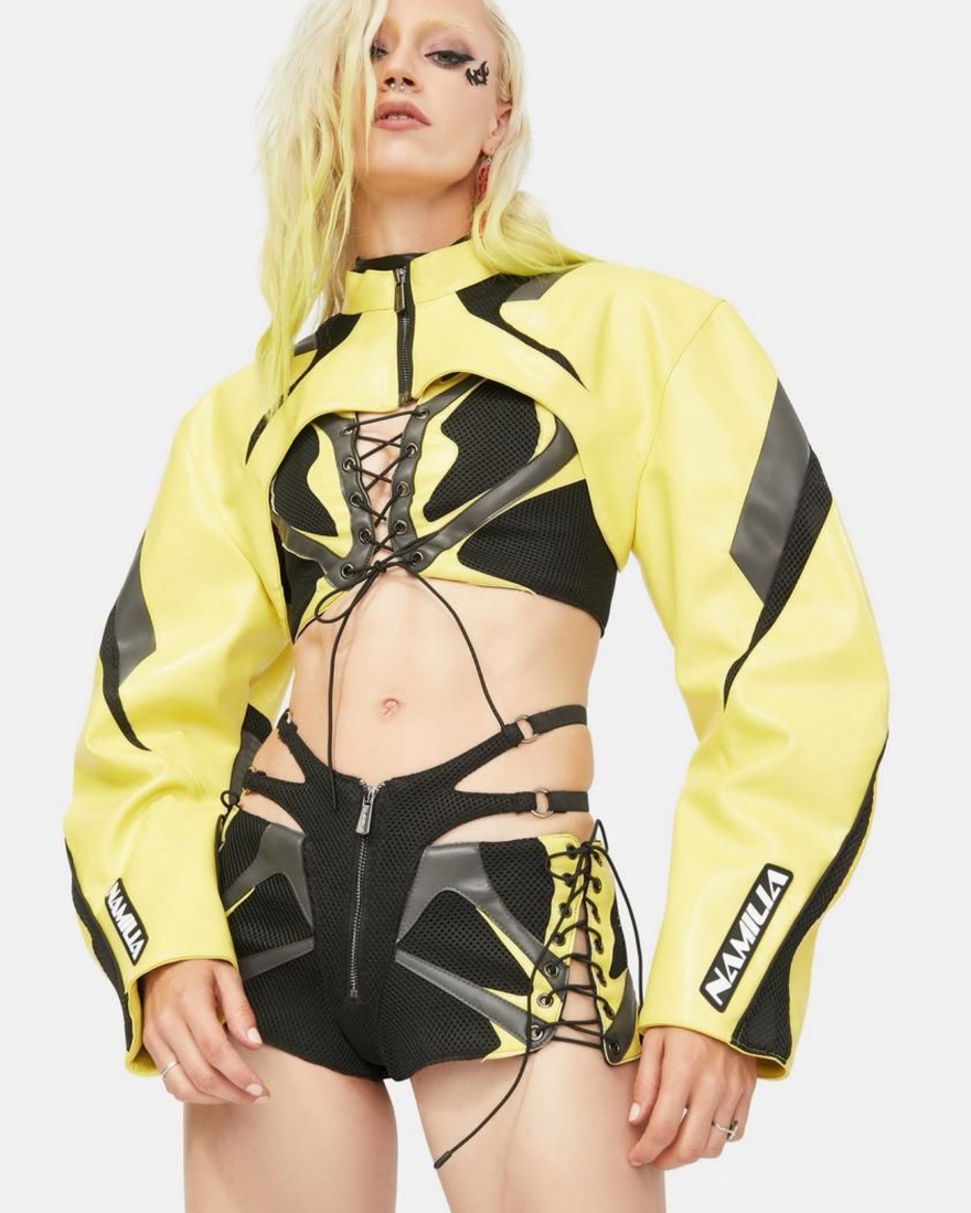 Namilia | Yellow Sneaker Moto Jacket by Namilia - Pickle