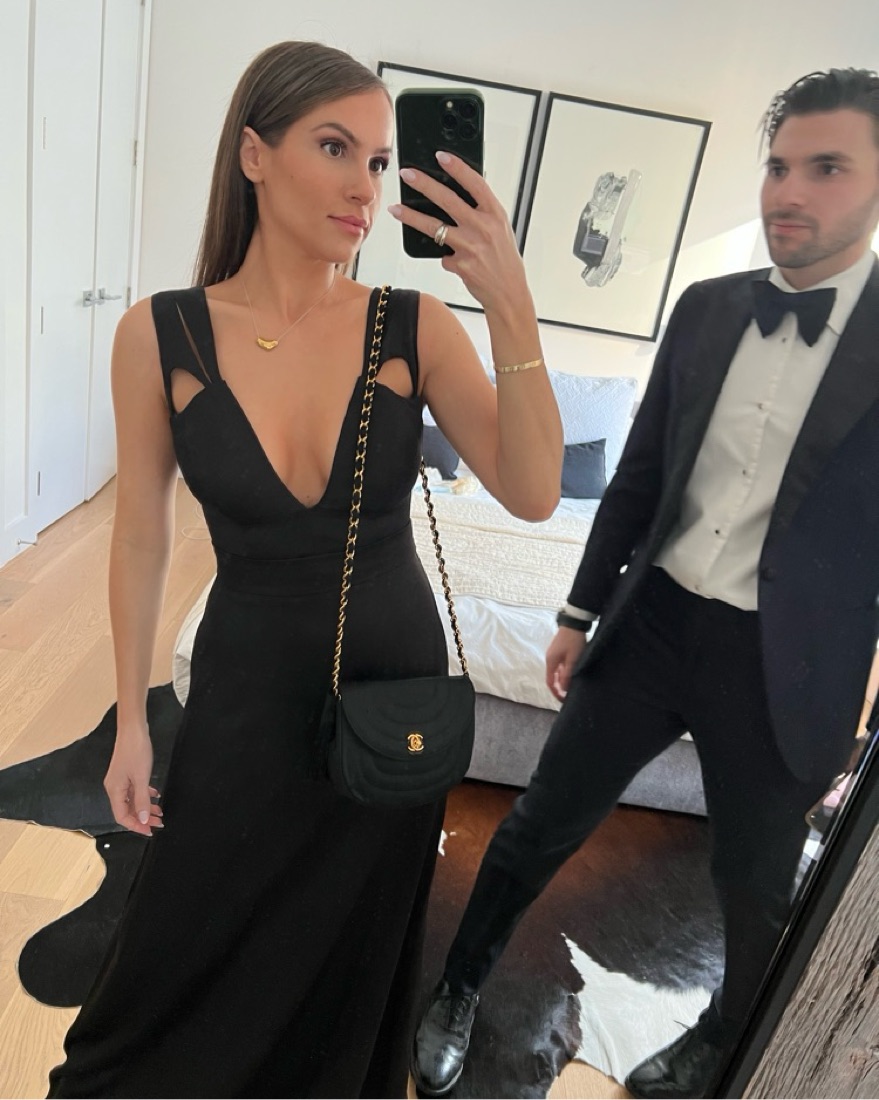 Dalia Macphee Black Satin Dress by Dalia Macphee - Pickle