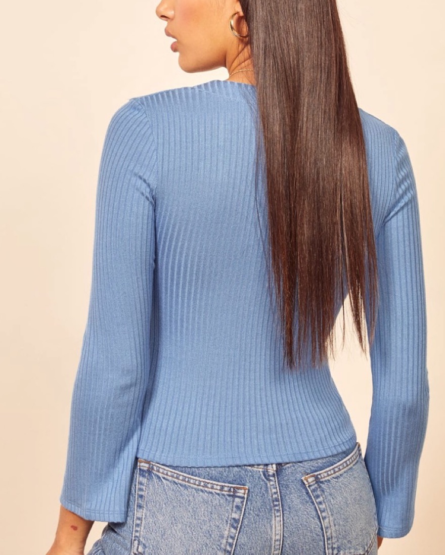 REFORMATION★GELLAR TOP Reformation Gellar Knit Top by Reformation - Pickle
