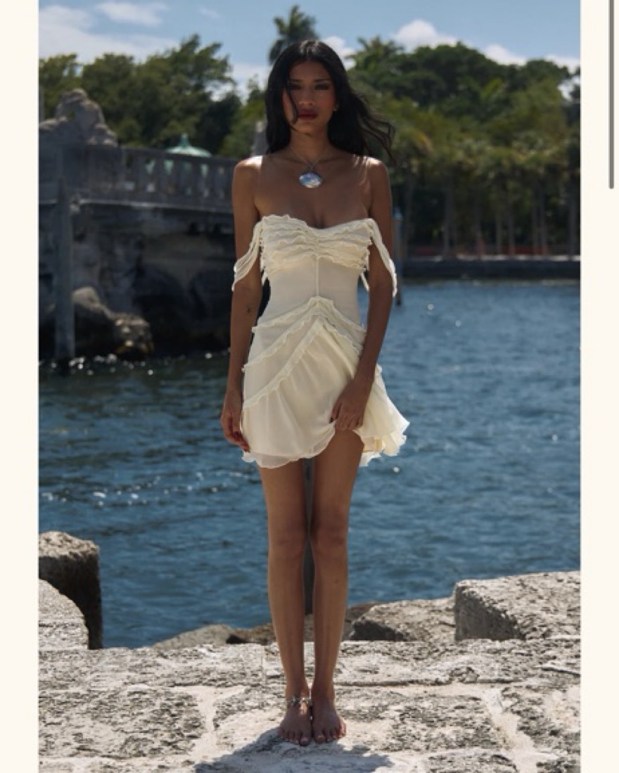 Mirror Palais Dress 専用 Mirror palais Cascading Mini Dress by Mirror Palais - Pickle