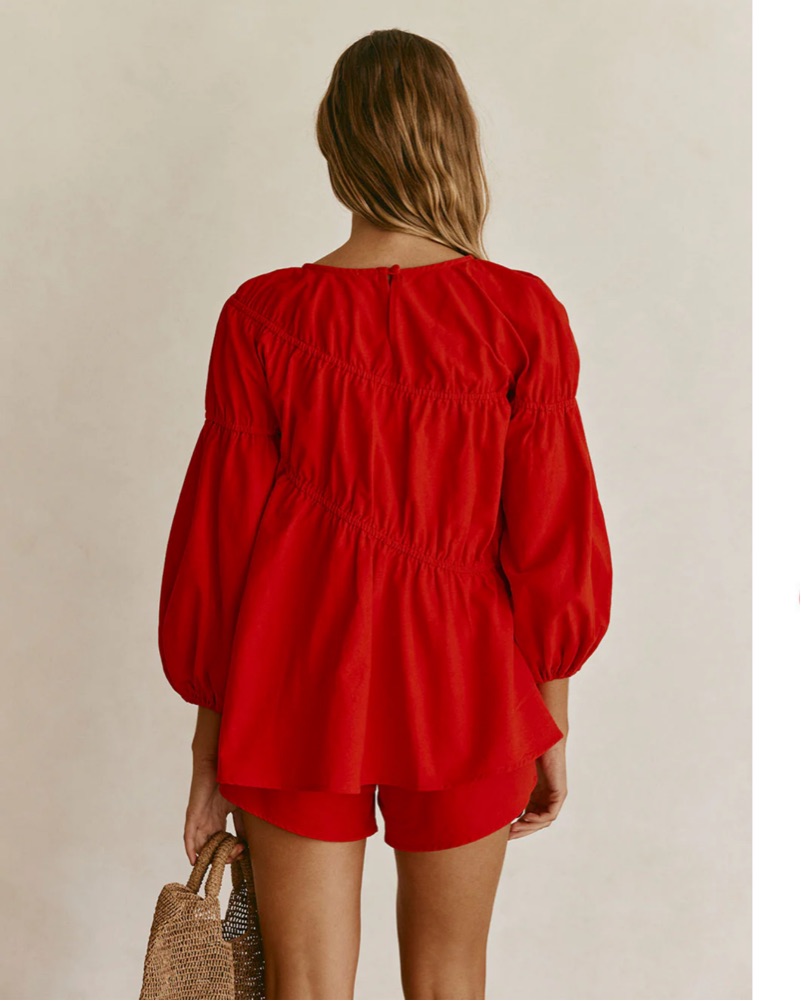 Akel Sabo Set - Cherry Red by Sabo Skirt - Pickle