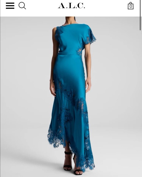 ALC Alessia Satin and Lace Dress by ALC - Pickle