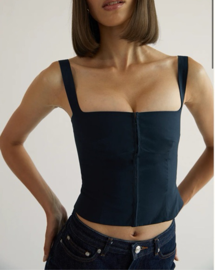 Orseund Iris Minimal Bustier In Navy by Orseund Iris - Pickle
