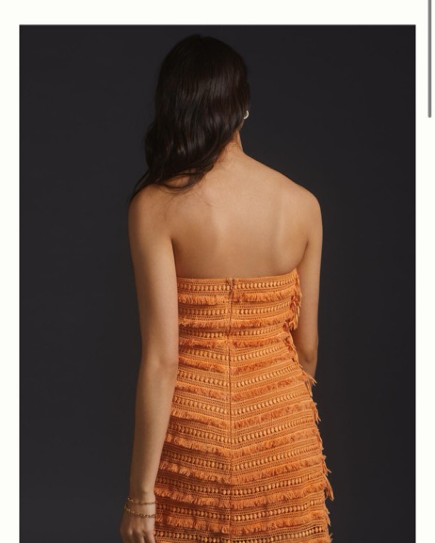 Anthropology Orange Fringe Dress by Anthropologie - Pickle