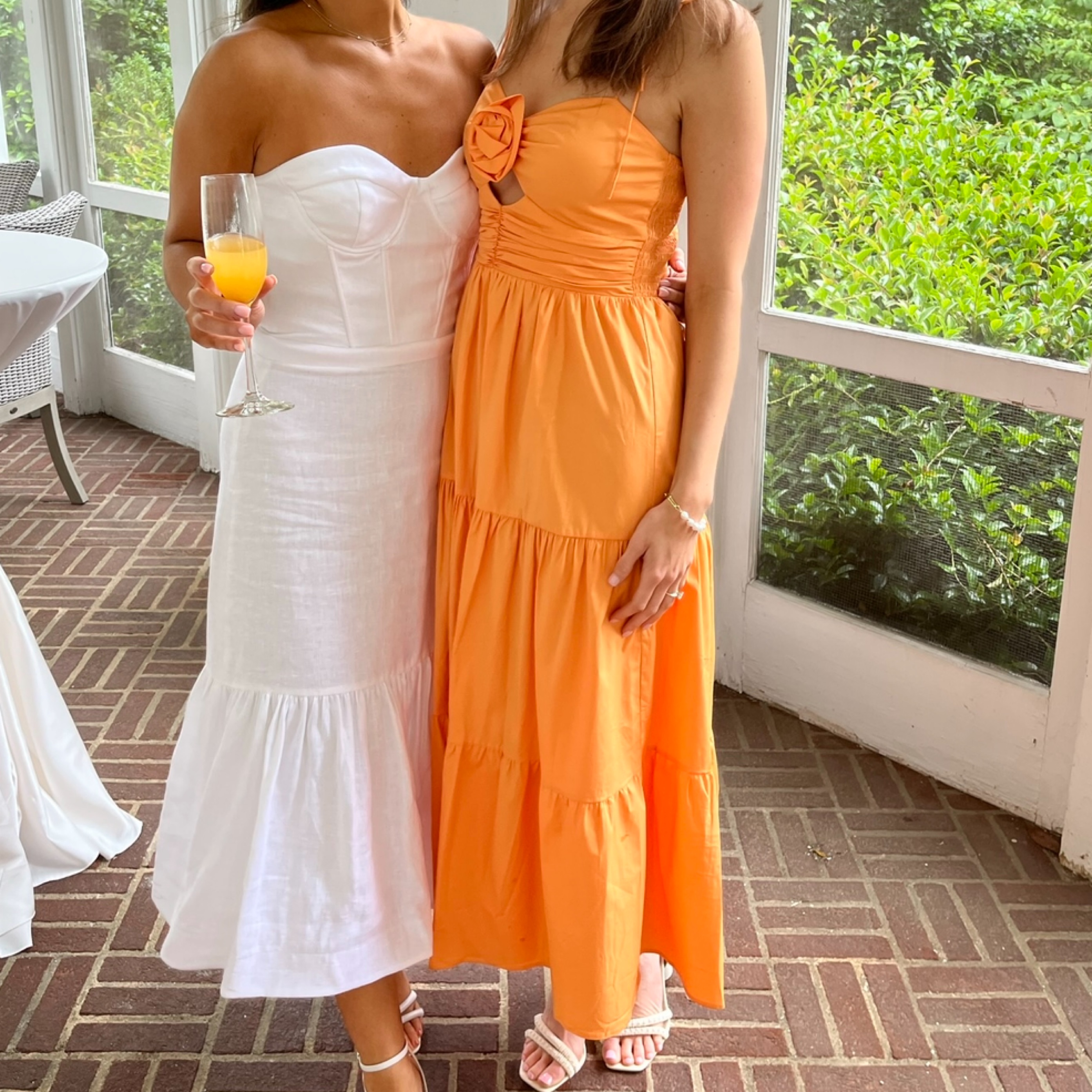 Wayf Orange Flower Midi Dress by WAYF - Pickle