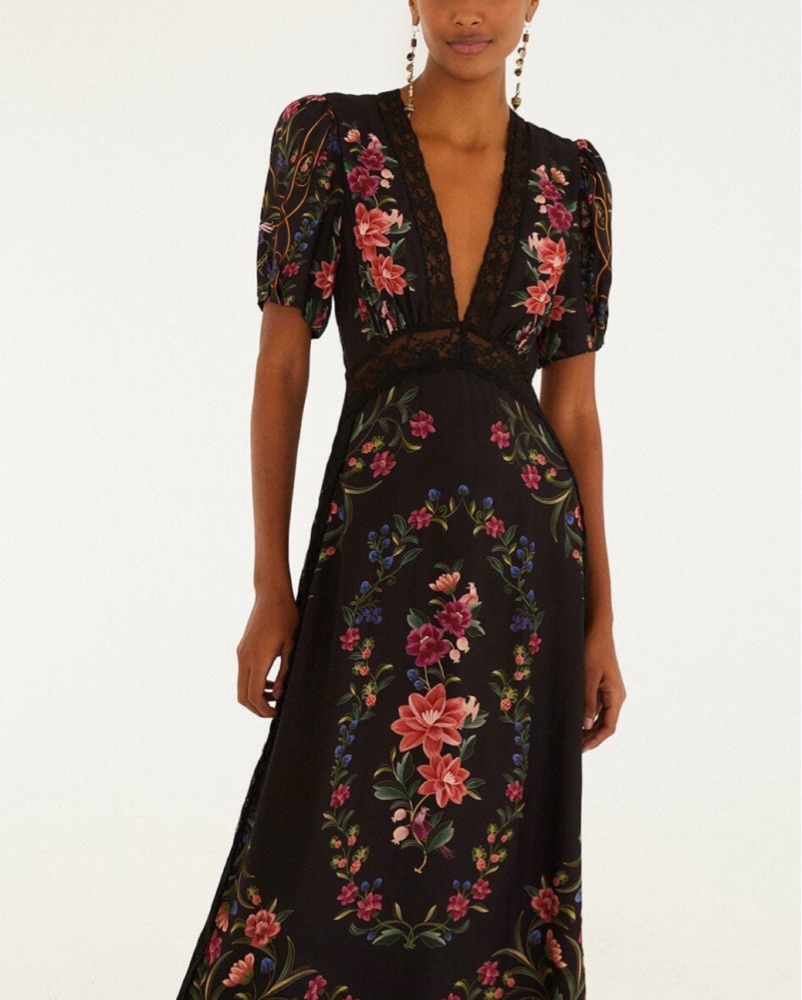 Farm Rio Black Belle Garden Lenzing Maxi by FARM RIO - Pickle