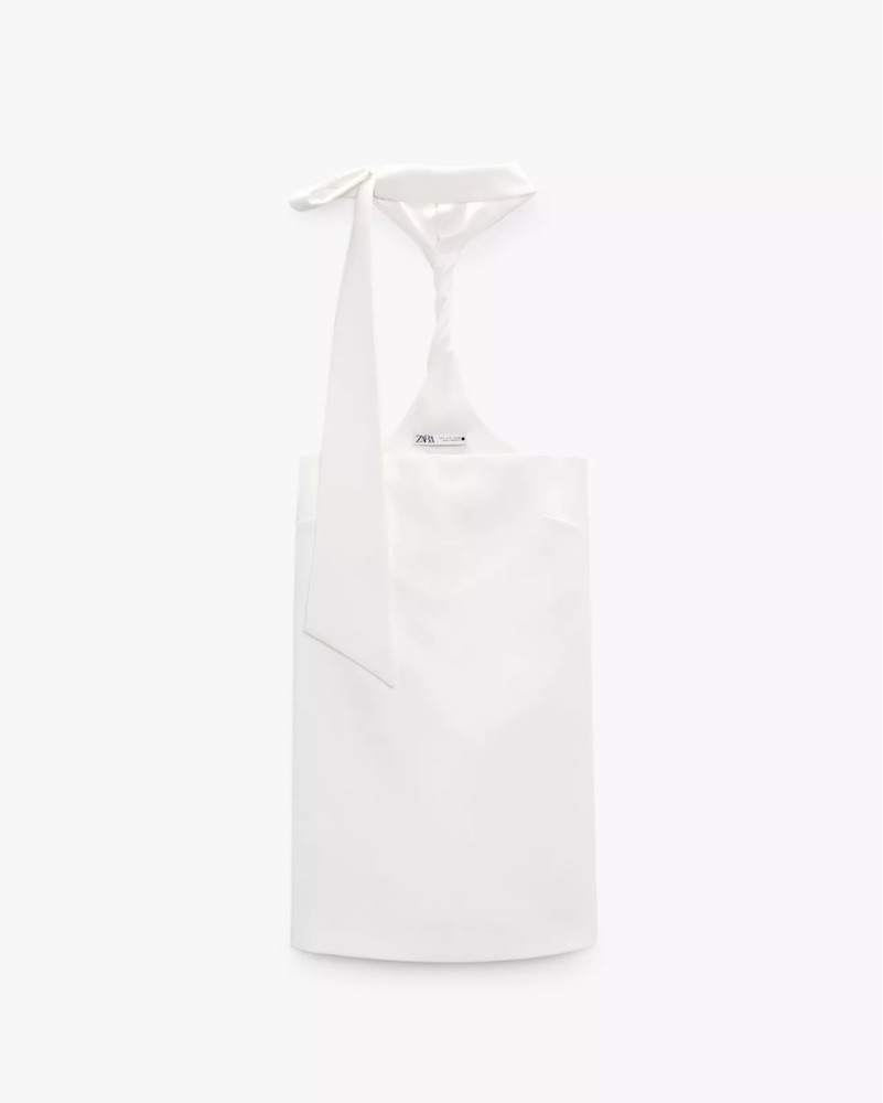 Zara White Choker Mini Dress by Zara - Pickle