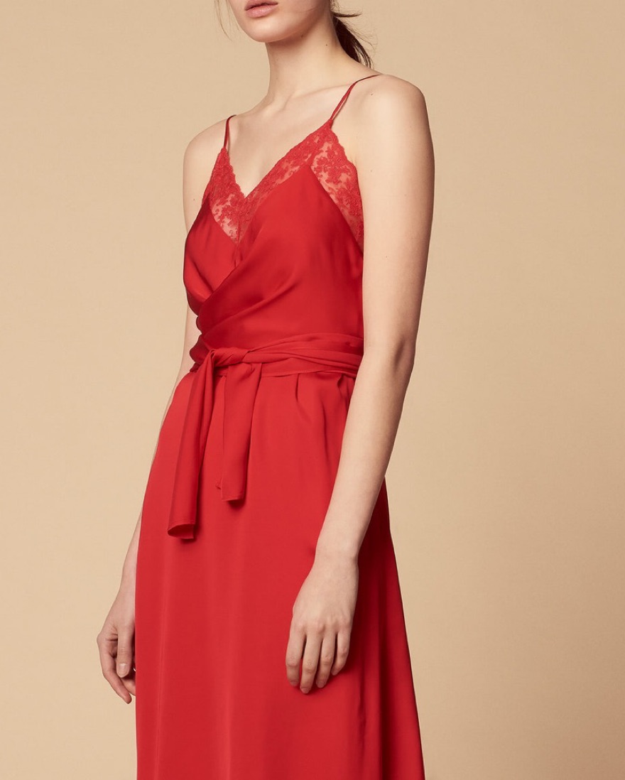 Red Silk Sandro Dress by Sandro - Pickle