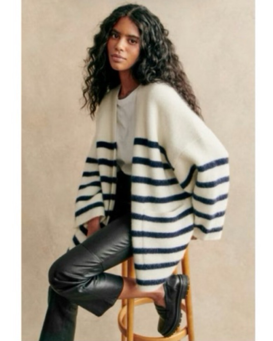 Sézane Oscar Stripe Knit Jacket by Sézane - Pickle