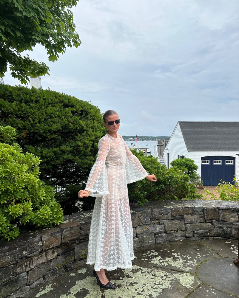 Doen Adalise Sea Salt White Sheer Maxi by Doen - Pickle