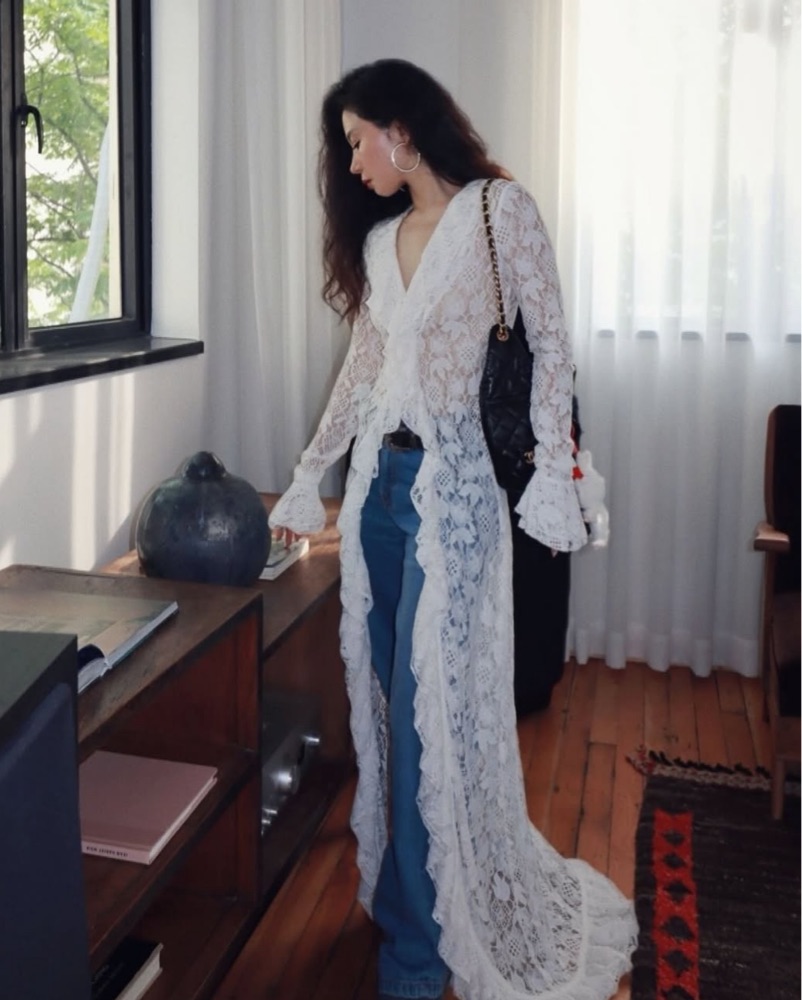 ARAKII Sheer Lace Maxi Dress by Arakii - Pickle