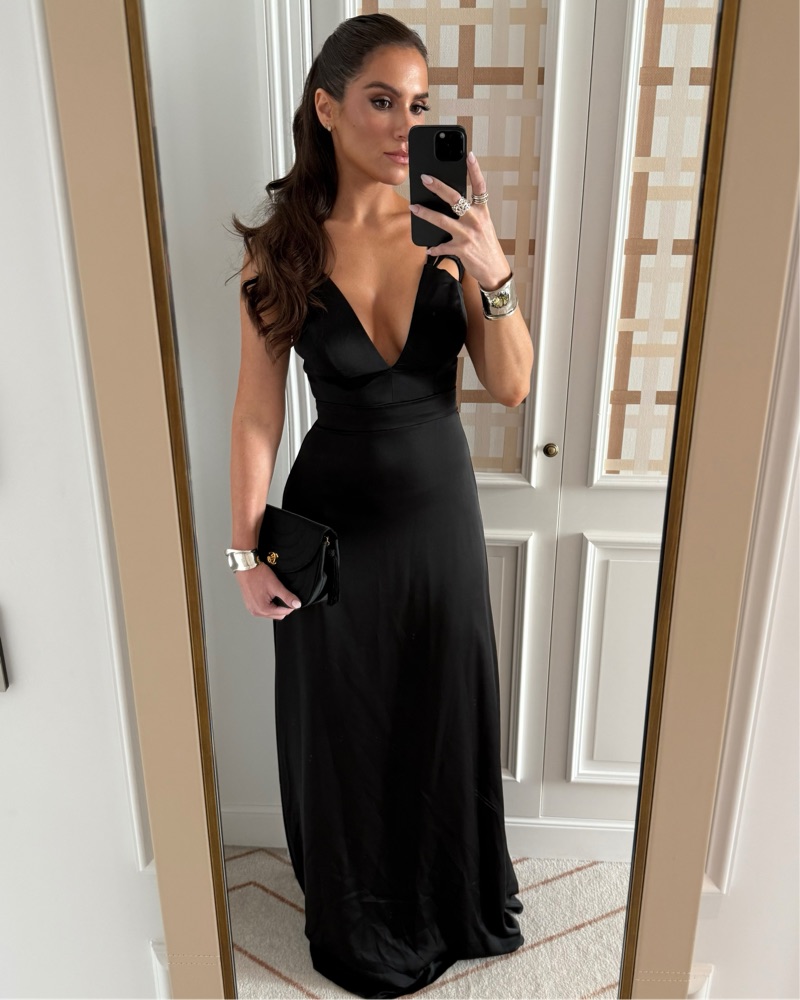 Dalia Macphee Black Satin Dress by Dalia Macphee - Pickle