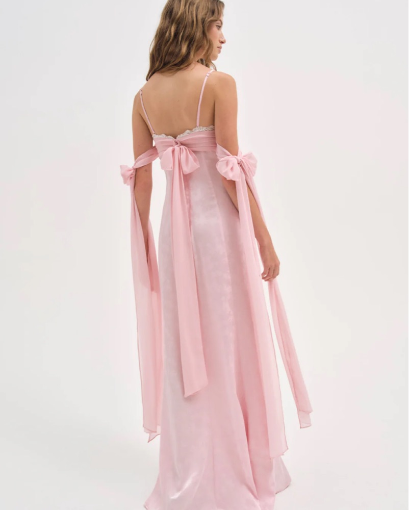Pink Bow Sheila Maxi Dress by For Love & Lemons - Pickle