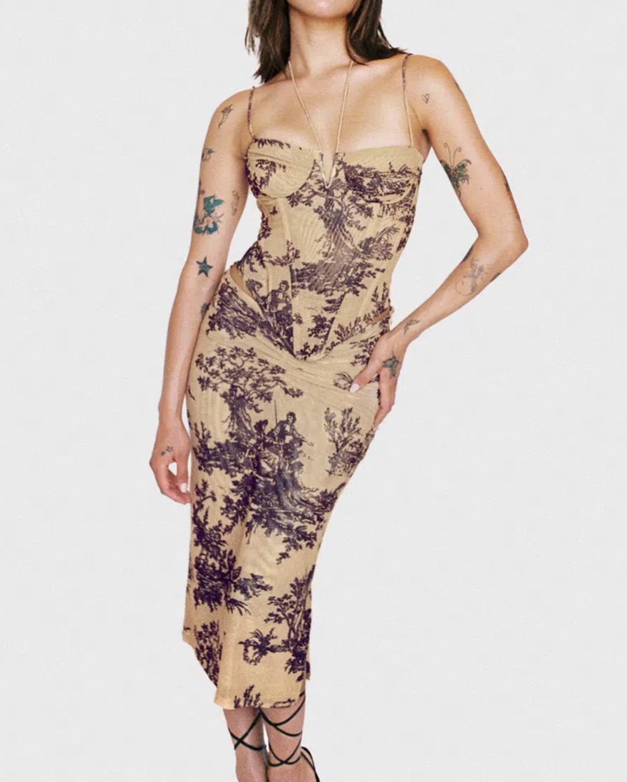 Miaou Aphex Corset Gold Toile by Miaou - Pickle