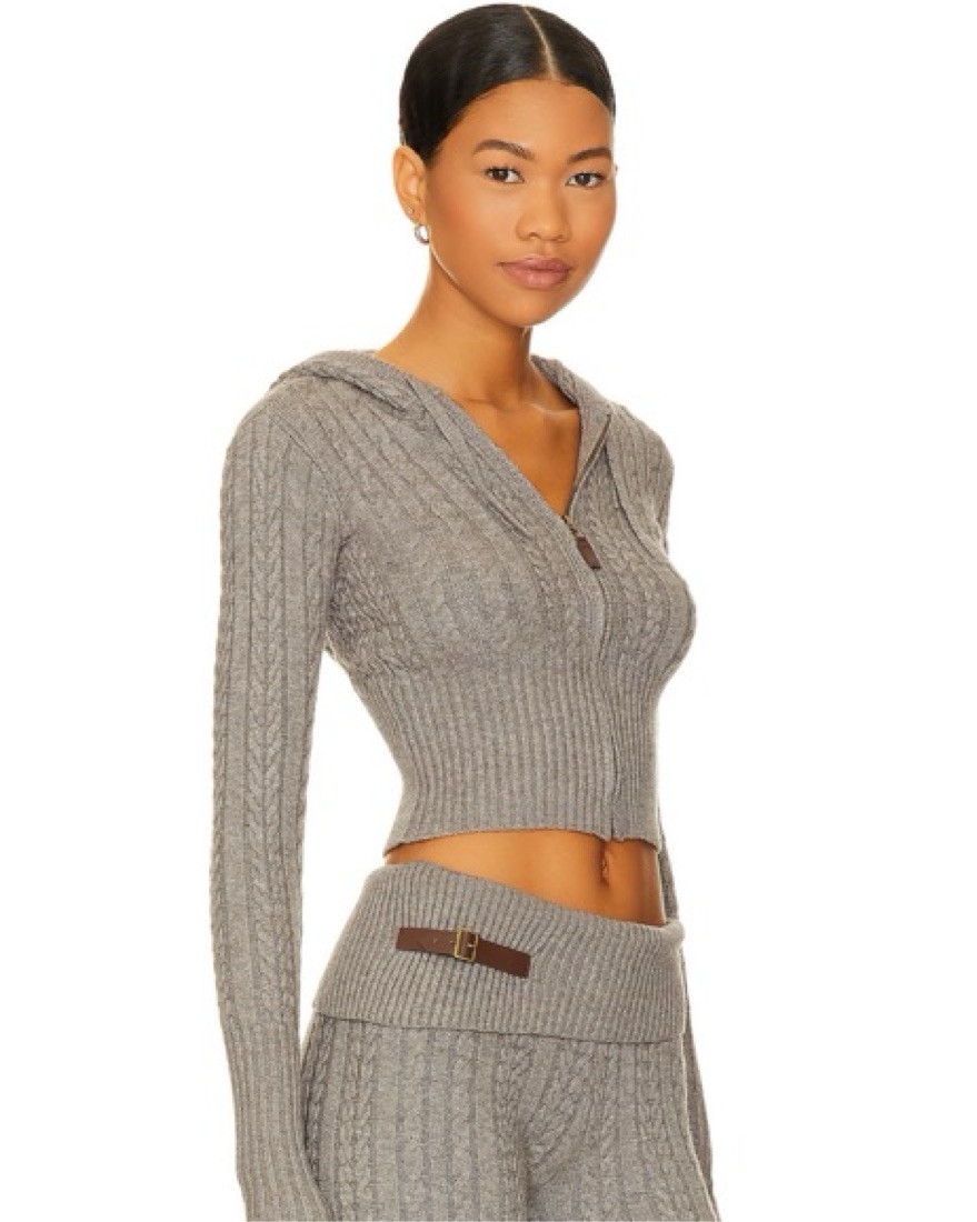 Frankies Bikinis Fleur Cable Knit Set by Frankies Bikinis - Pickle