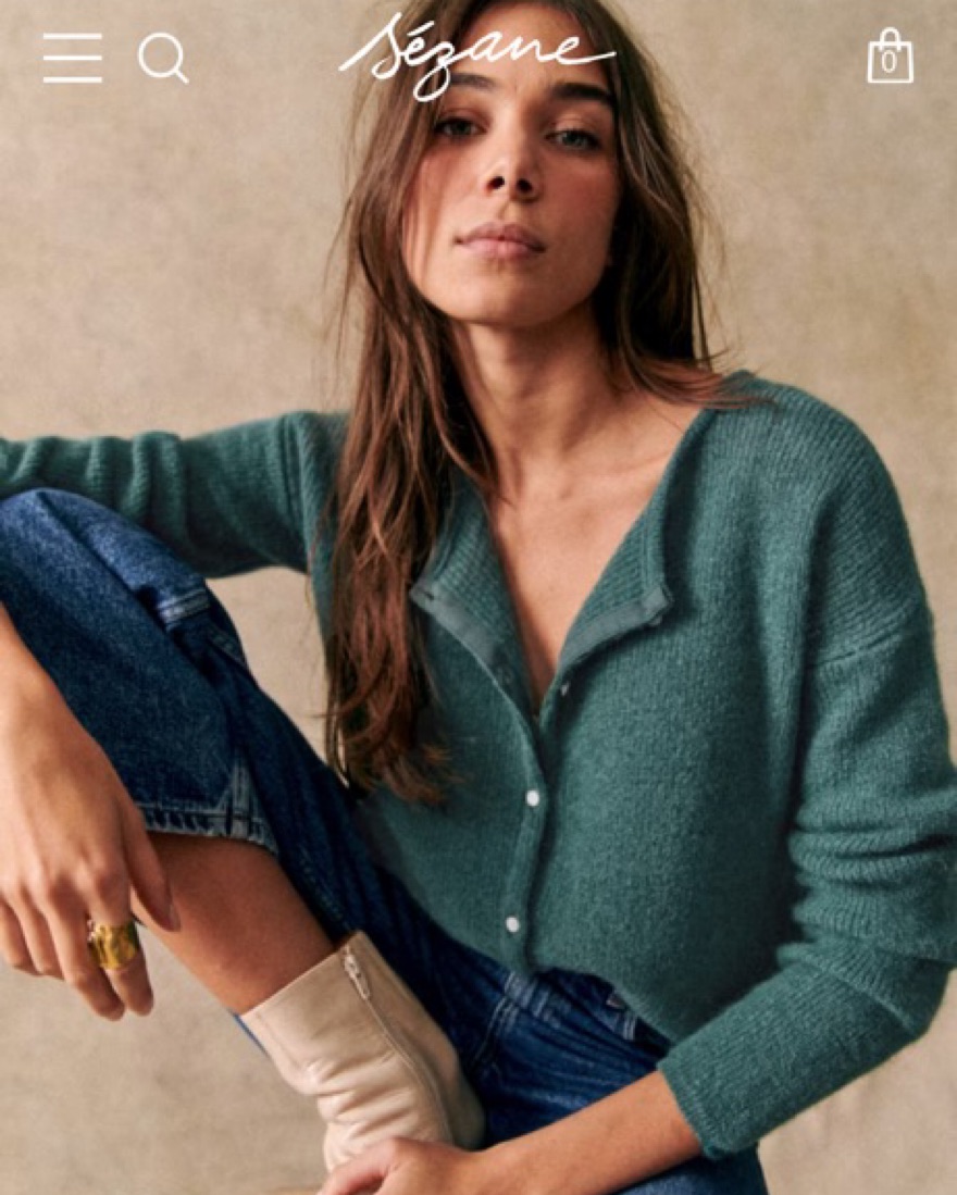 Sezane Gaspard Sage Cardigan by Sezane - Pickle
