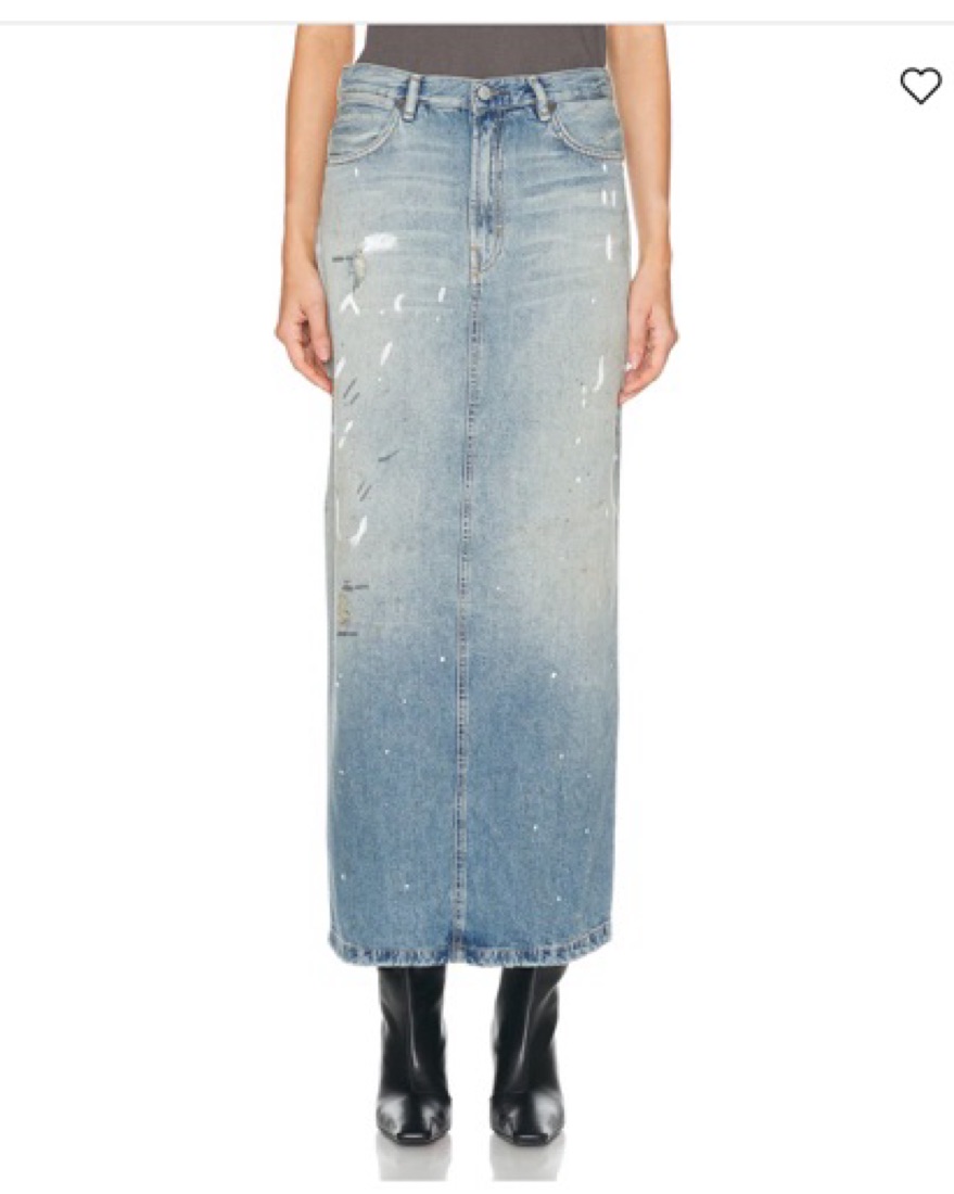 Acne Studios Maxi Denim Skirt by Acne Studios - Pickle