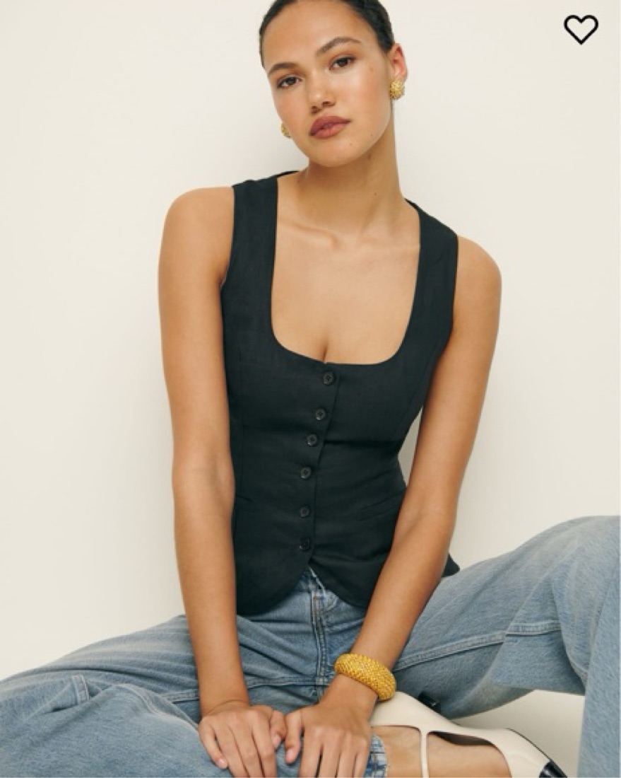 Reformation Delanie Linen Top by Reformation - Pickle