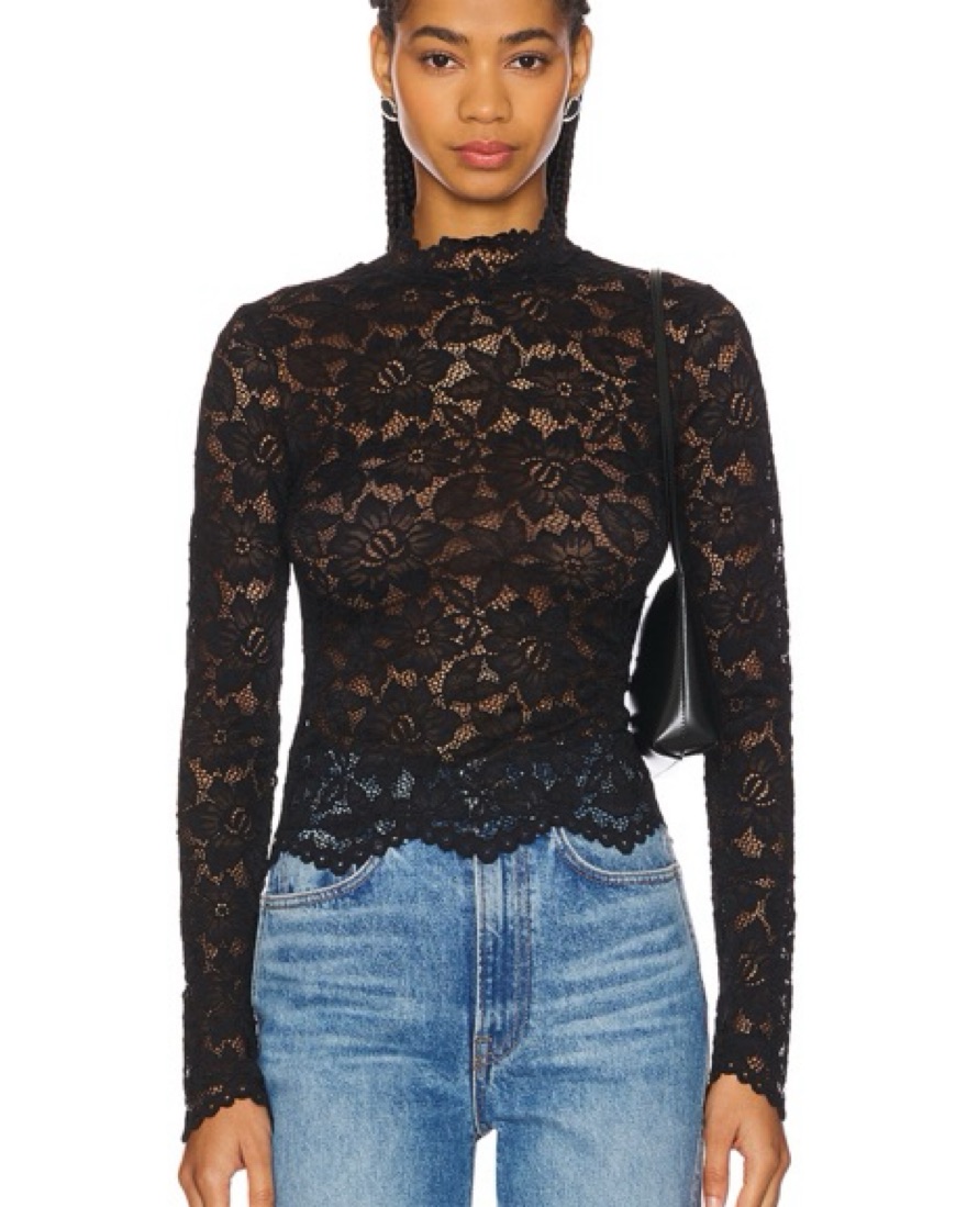 House of Harlow Lace Sheer Top by House Of Harlow - Pickle