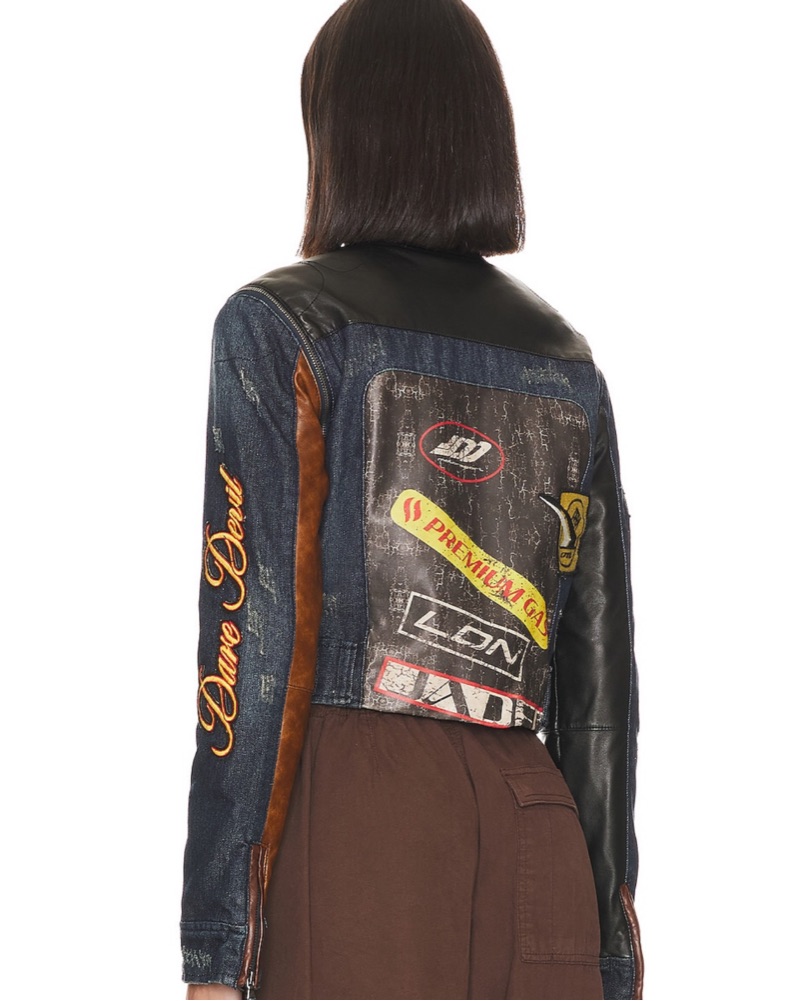 Daytona Zip Off Sleeve Moto Jacket by Jaded London - Pickle