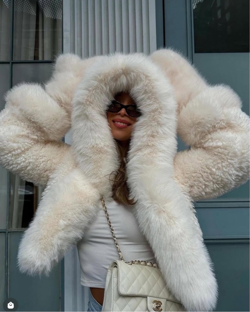 Miss Circle Kali Fur Jacket by Miss Circle - Pickle