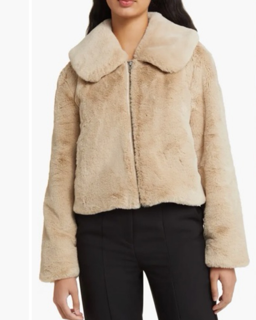 Open Edit Faux Fur Jacket by Open Edit - Pickle