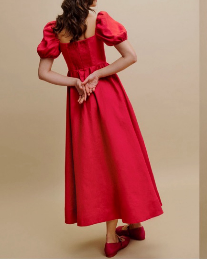 Reformation Marella Linen Dress by Reformation - Pickle