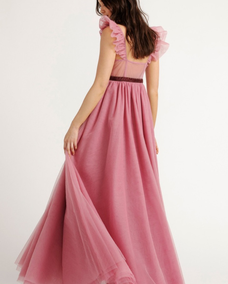 Loveshackfancy Macron Gown by LoveShackFancy - Pickle