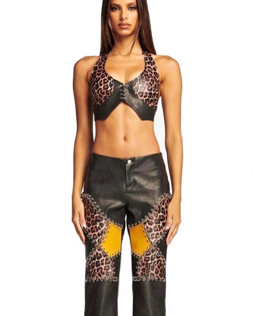 Amira Top - Leopard / Black by I AM GIA - Pickle