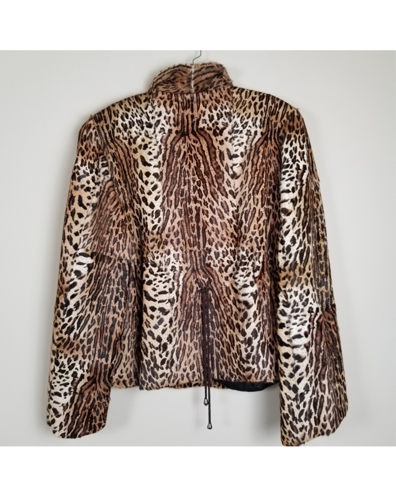 coating Leopard jacket Archive ヒョウ柄 Classic Cropped Lounger in Grey Snow Leopard | Soft Sherpa Hoodies
