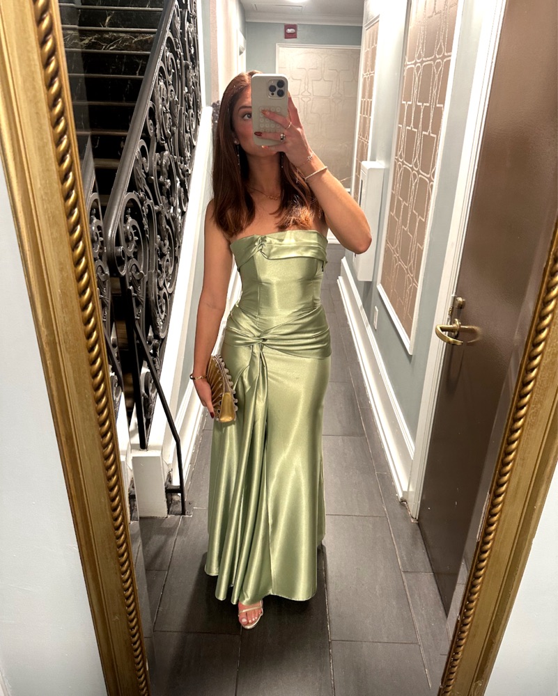 Vintage Jessica Mcclintock Green Gown by Jessica McClintock - Pickle