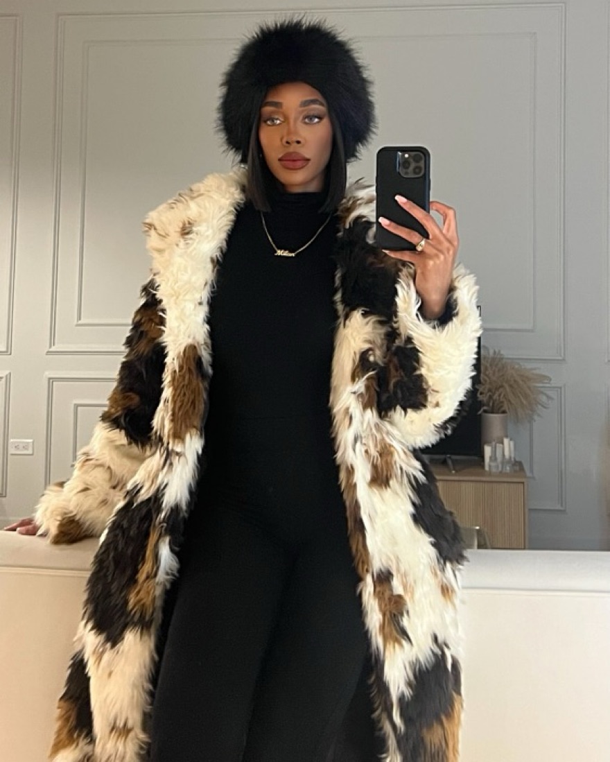 Cow print fur coat by Akira - Pickle