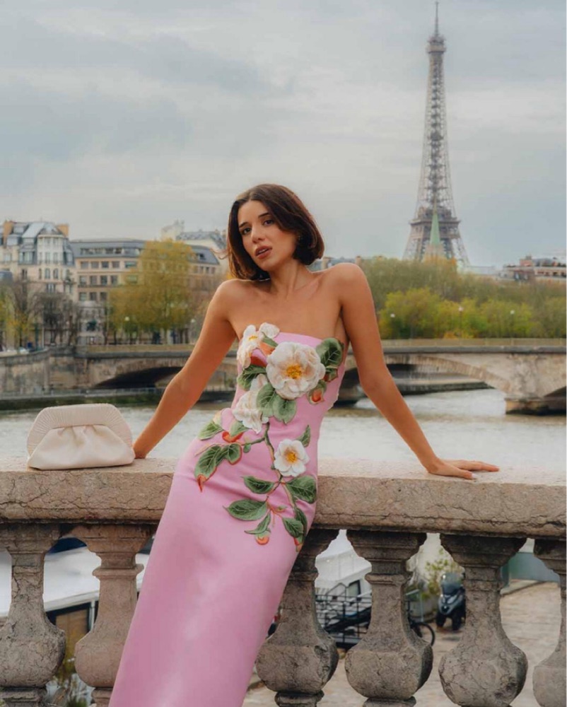 Leo Lin Rayna Pink Floral Gown XS by Leo Lin - Pickle