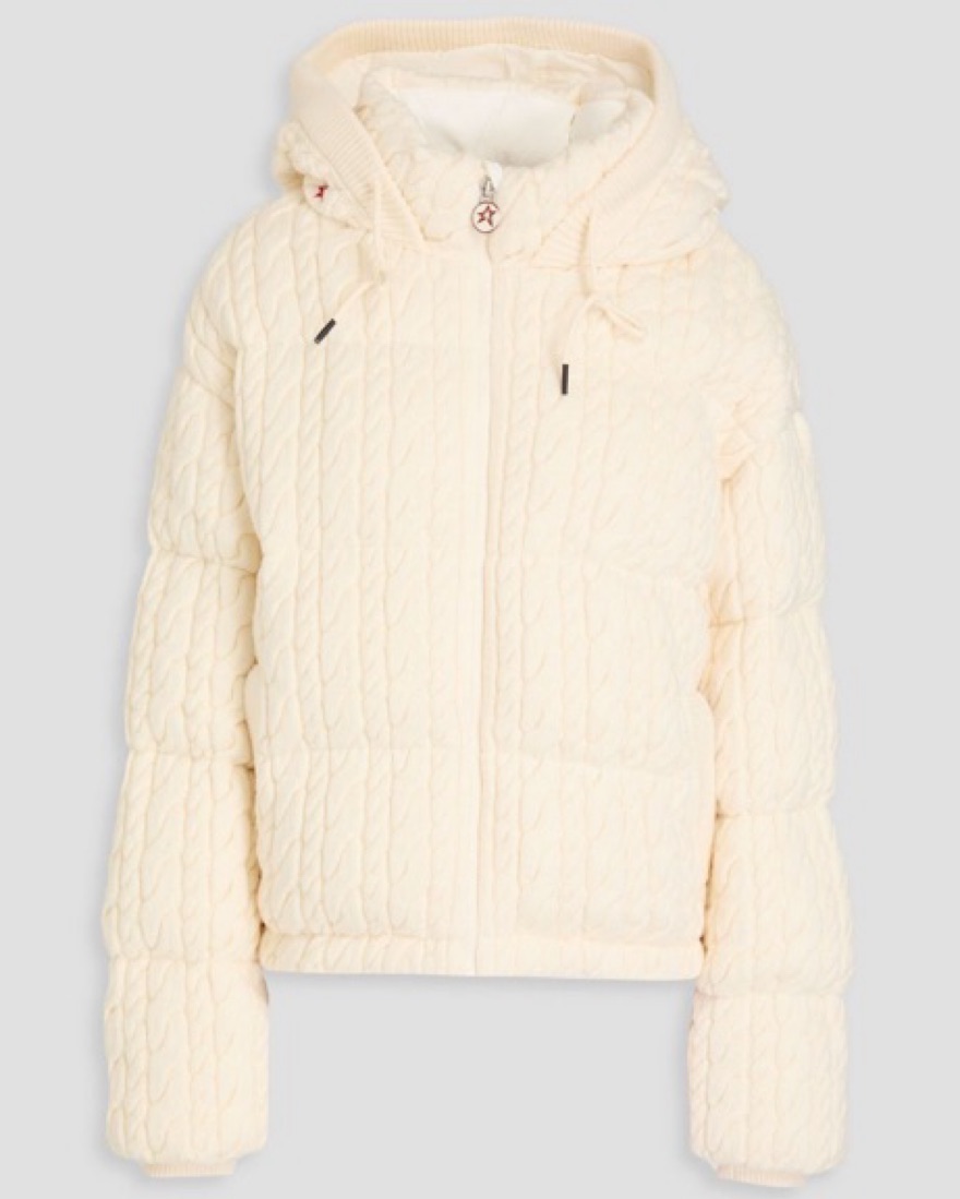 Perfect Moment Cable Knit Ski Jacket by Perfect Moment - Pickle