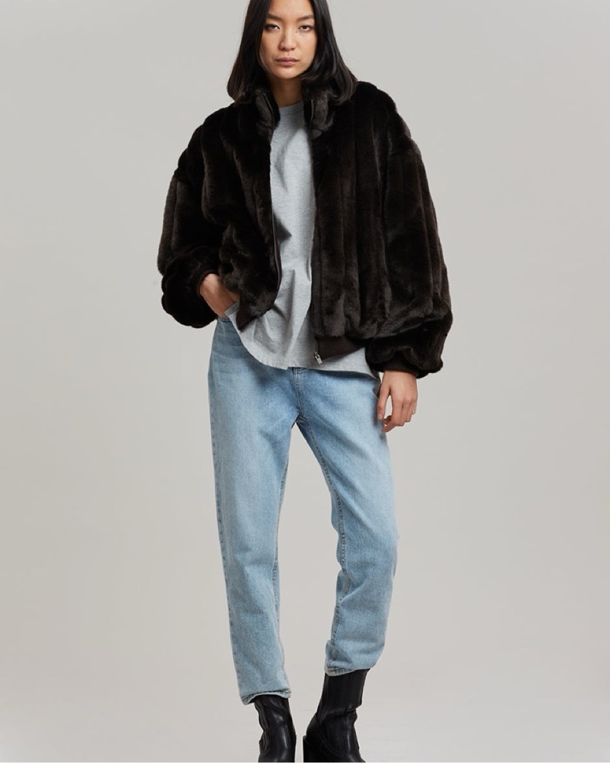 The Frankie Shop Lea Faux Fur Jacket by The Frankie Shop - Pickle