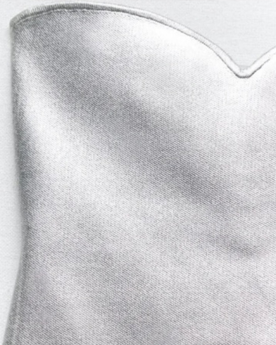 Zara Silver Metallic Knit Bustier Top by Zara - Pickle