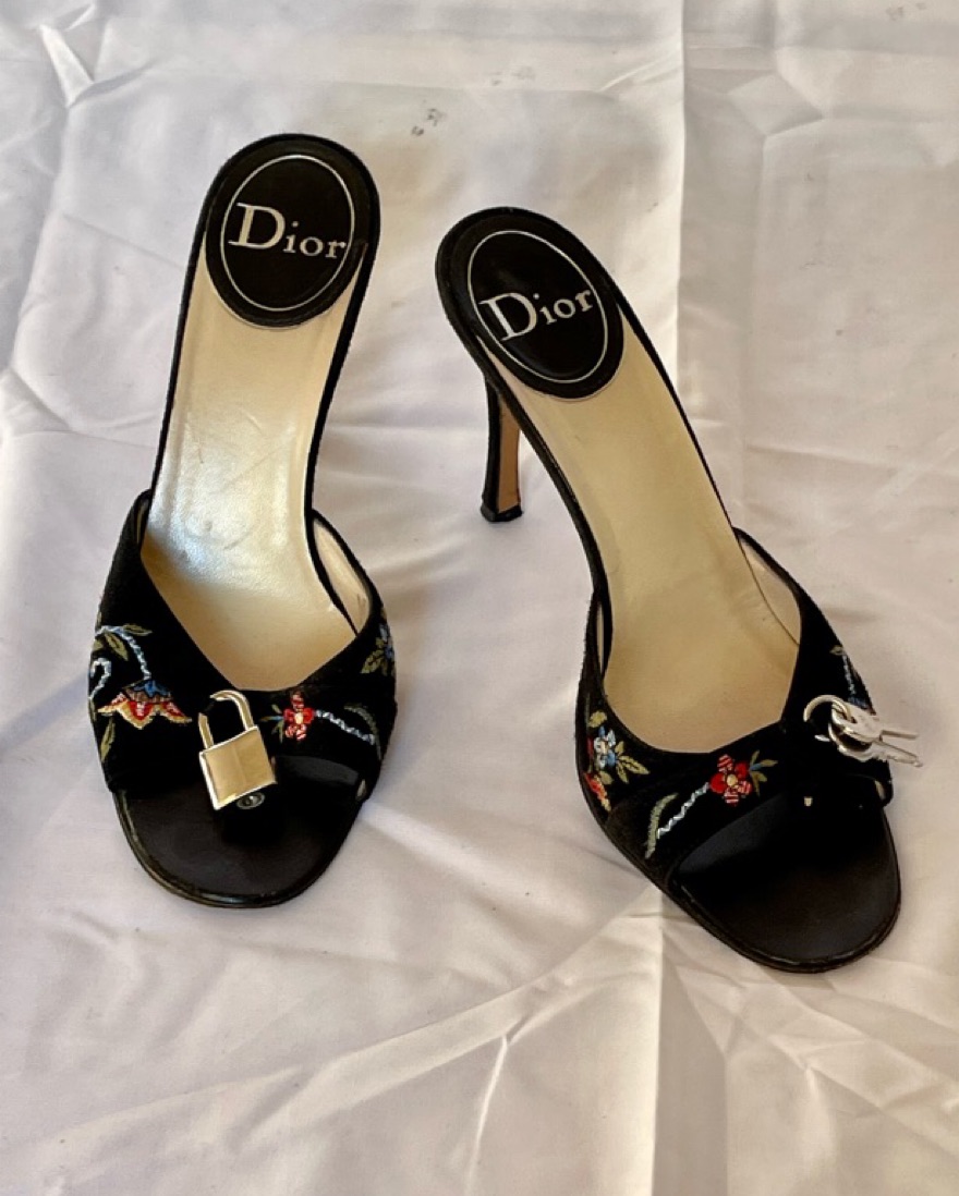 Dior Peep Toe Lock And Key Heel by Christian Dior - Pickle