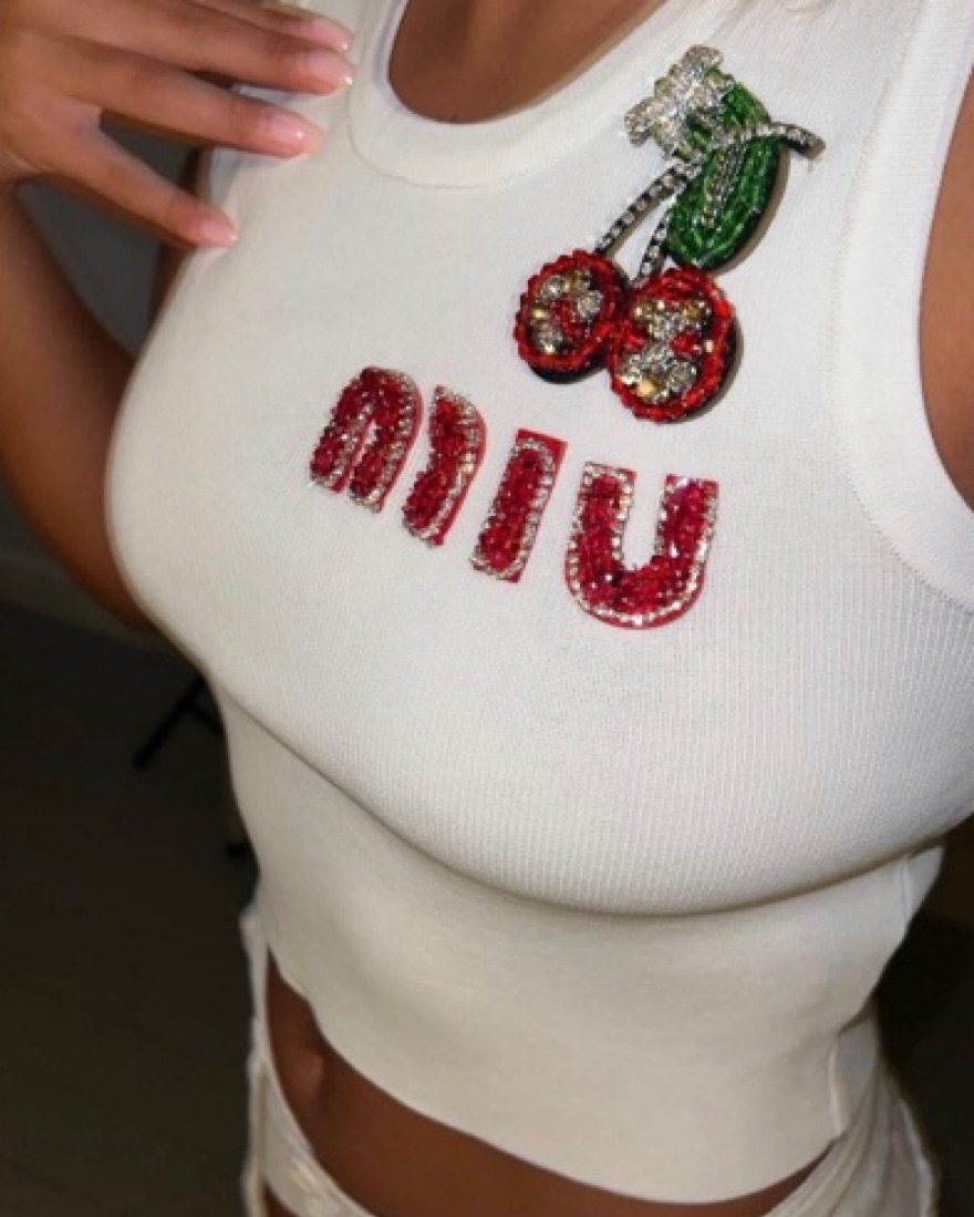Miu Miu Cherry Tank Top by Miu Miu - Pickle