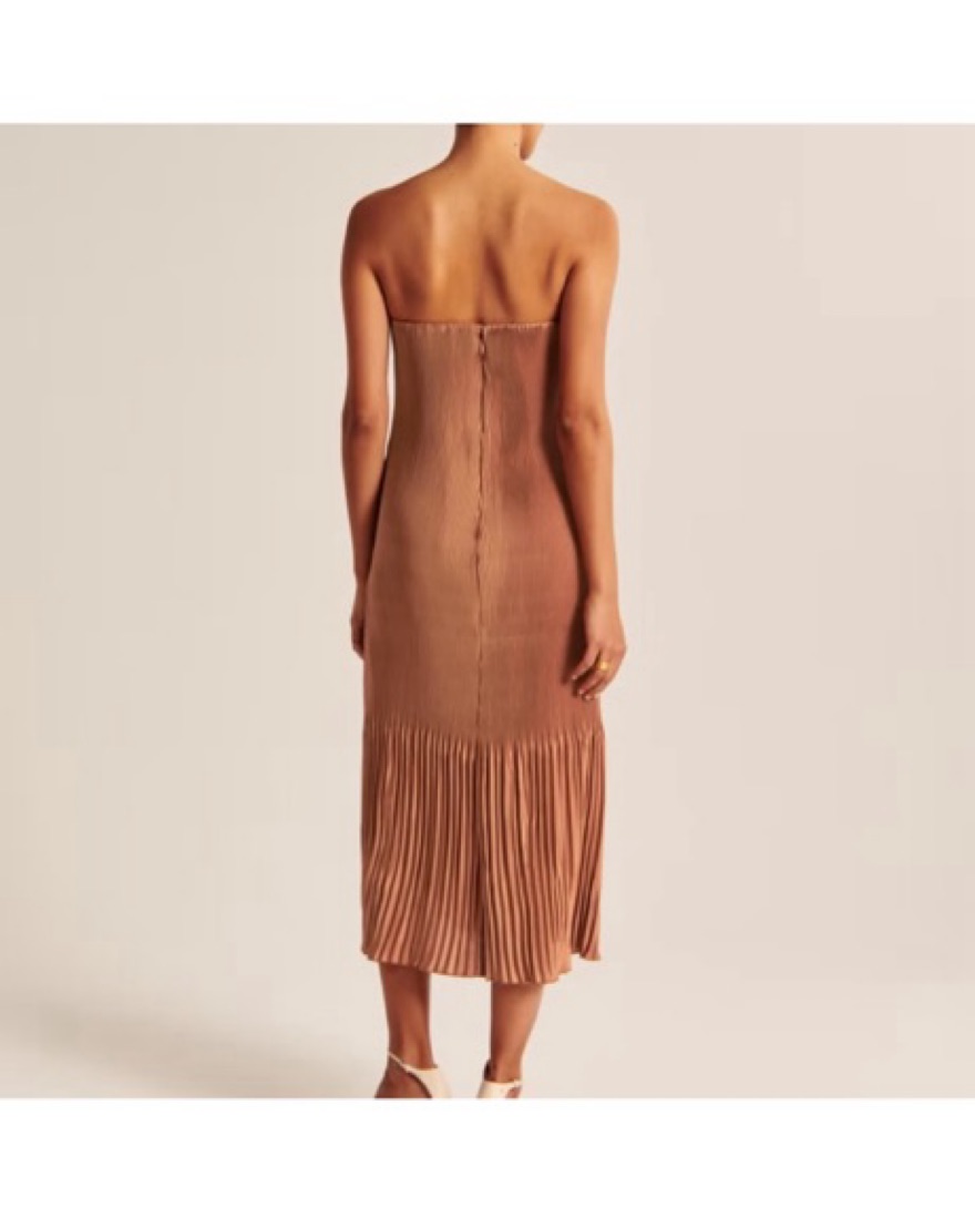 Abercrombie Giselle Pleat Dress Bronze by Abercrombie and Fitch