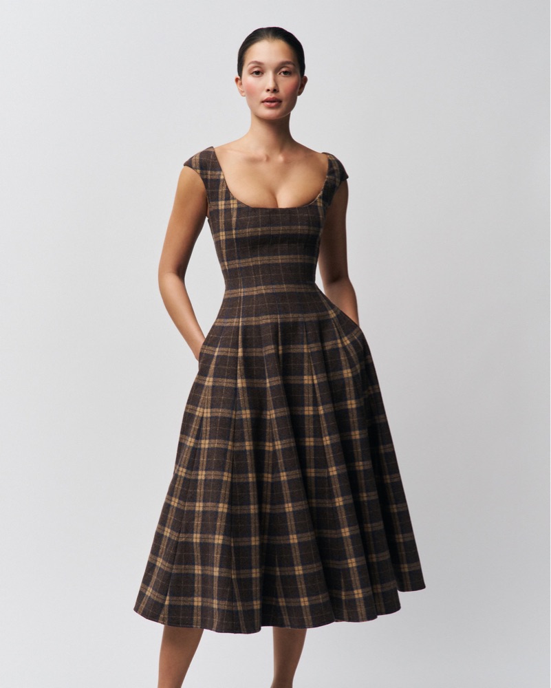 Guizio Leila Tartan Dress - Plaid by Danielle Guizio - Pickle