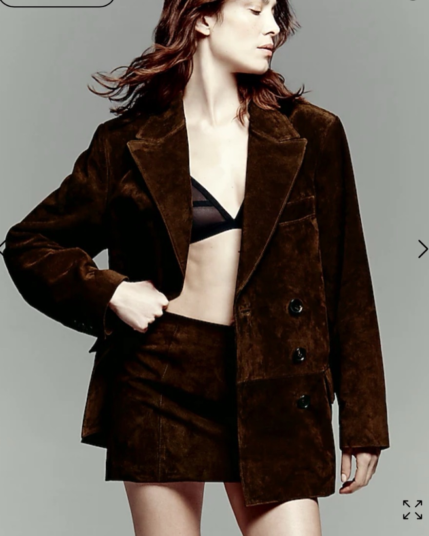 Alexa Chung Madewell Suede Blazer by Alexa Chung - Pickle