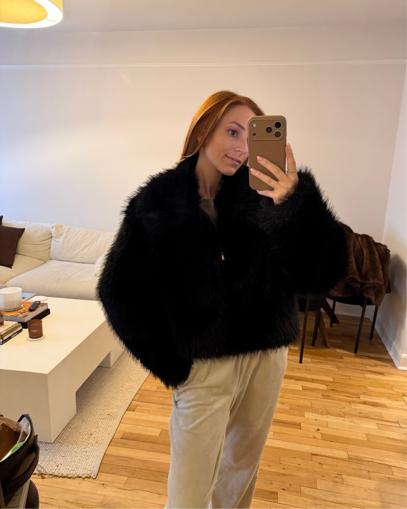 Black Faux Fur Coat - S-M by ASOS - Pickle