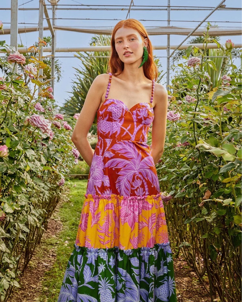 Farm Rio Floral Midi Dress by Farm Rio - Pickle